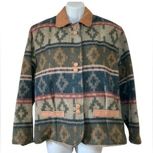 Woolrich Women’s Vintage Multicolor Navajo Southwest Aztec Barn Chore Coat-Small